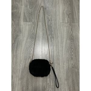 Black Fur Fluffy Crossbody Shoulder Bag